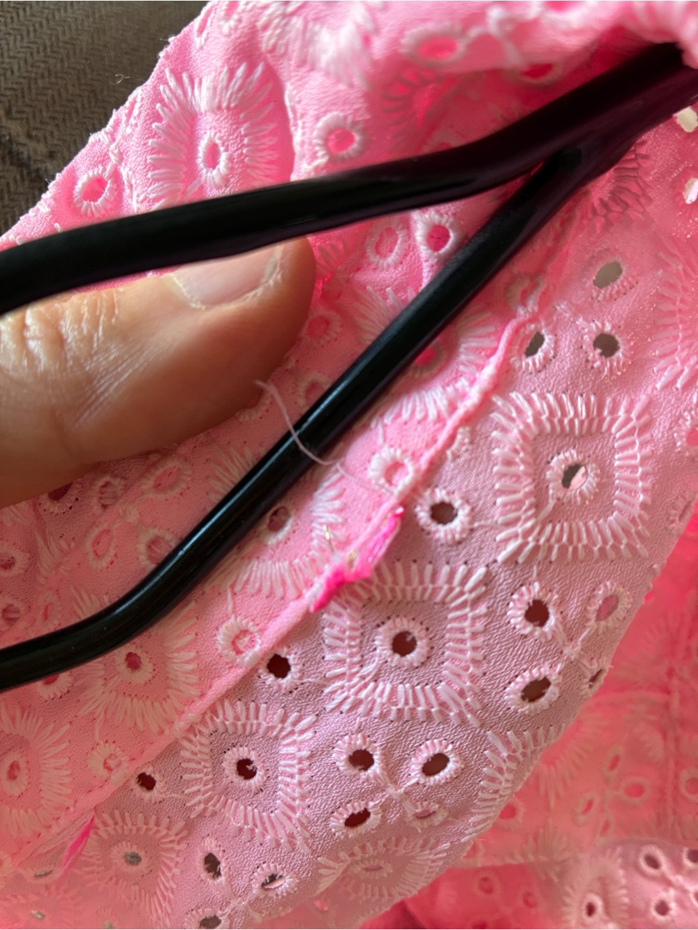 Lilly Pulitzer Sea Breeze Eyelet Button Down Top - Pink - Picture 7 of 7